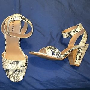 Torrid Snakeskin Sandal Cone Heels 9